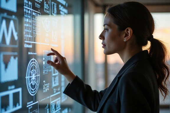 Businesswoman planning strategy with spiritual elements